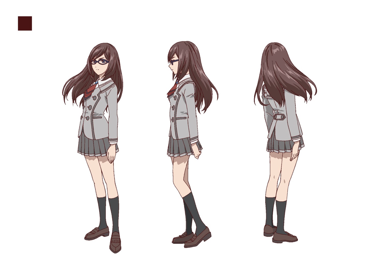 akanesasu_shoujo character_design heels megane seifuku tounaka_yuu