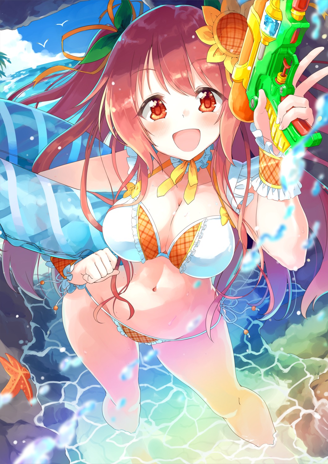 bikini cleavage gun naka_akira swimsuits wet