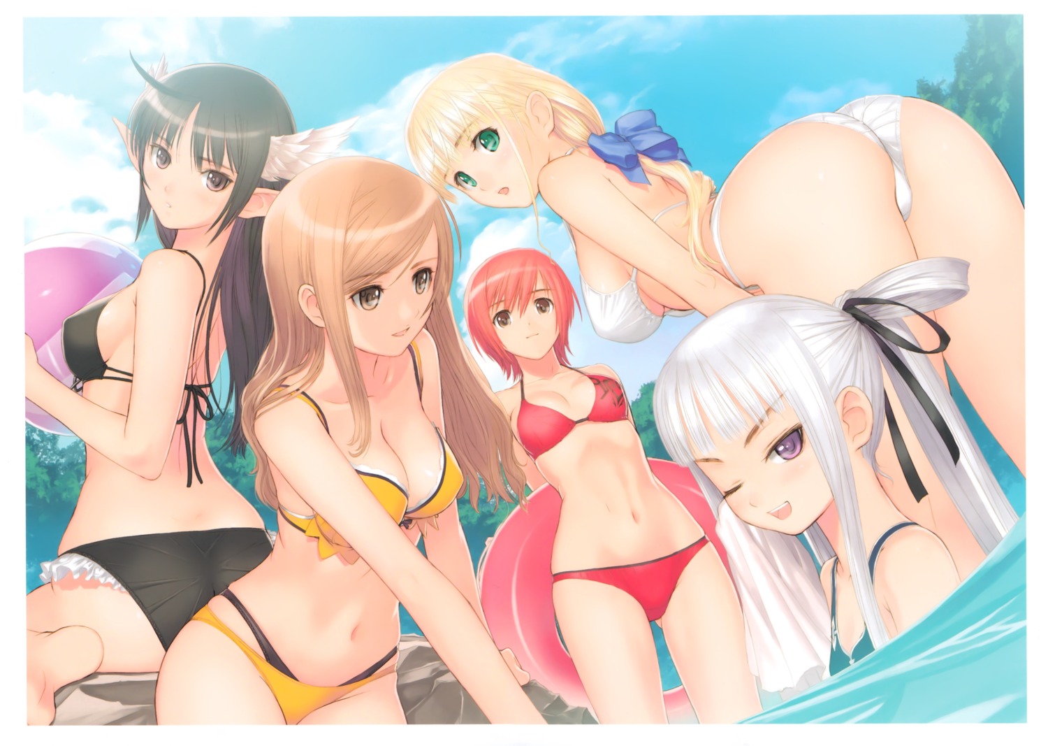 ass bikini clalaclan_philias cleavage houmei kanon_seena kureha_touka shining_tears shining_wind shining_world swimsuits tony_taka wet xecty_ein