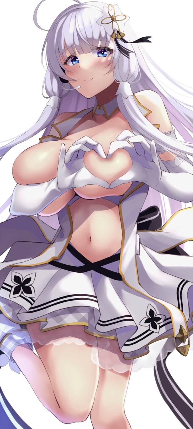 azur_lane breast_hold breasts dress illustrious_(azur_lane) no_bra see_through wee