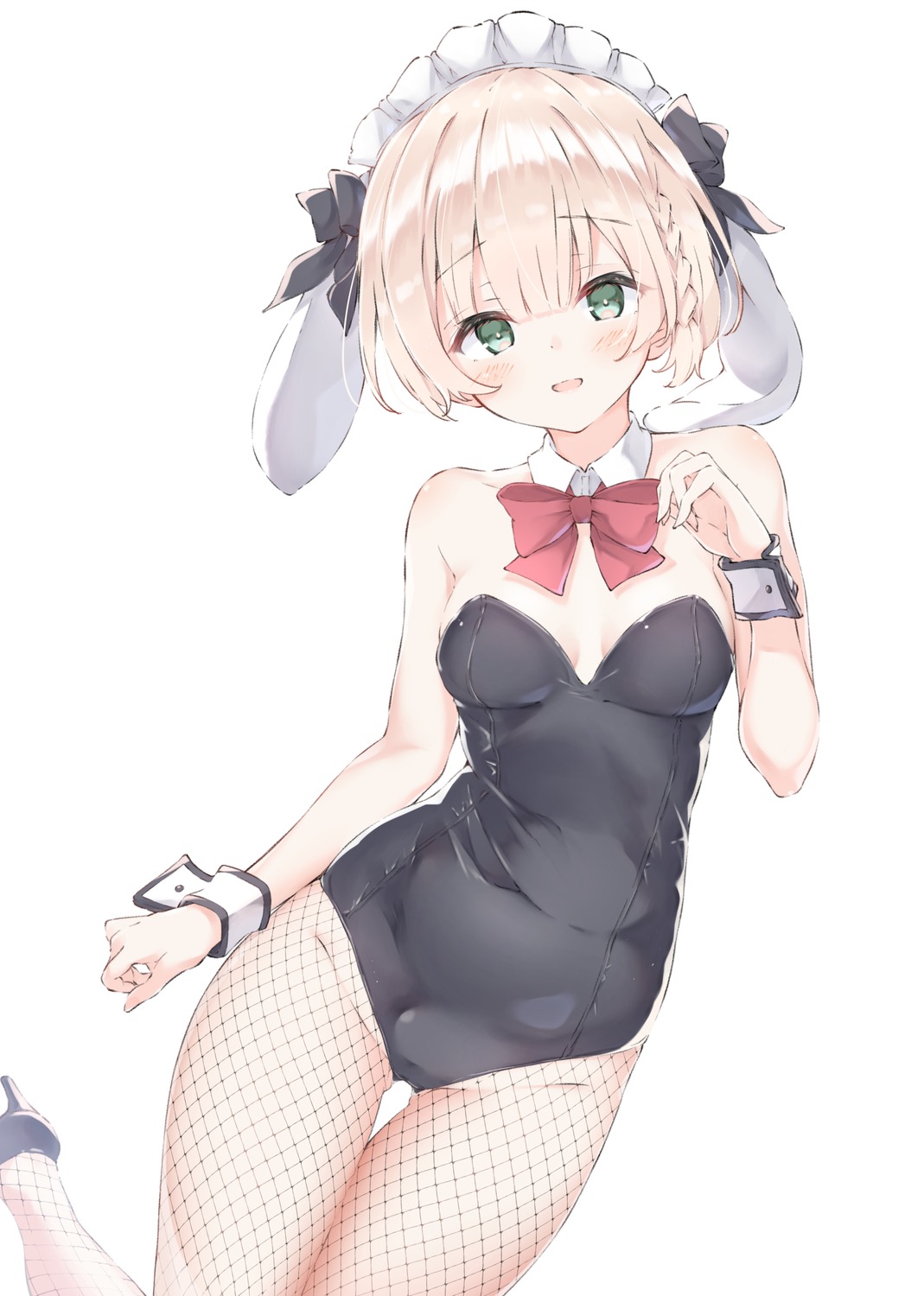 animal_ears bunny_ears bunny_girl fishnets heels no_bra pantyhose ukiwakisen