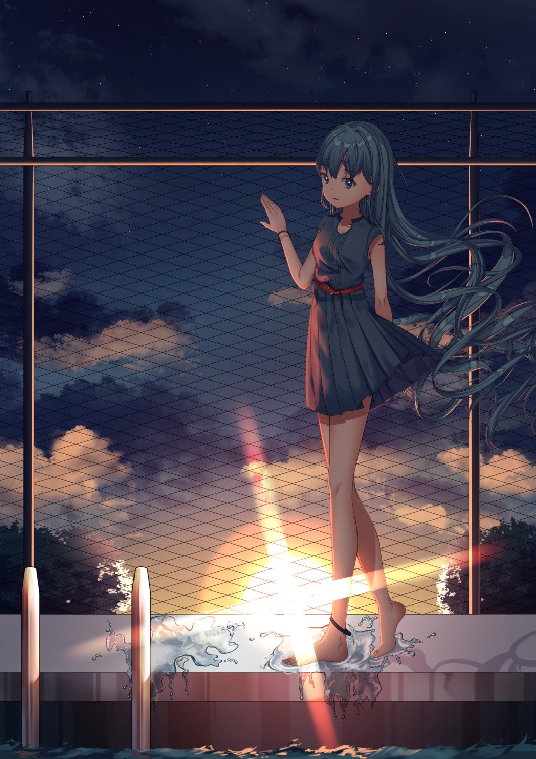 dress rufe_0v0 skirt_lift vocaloid wet