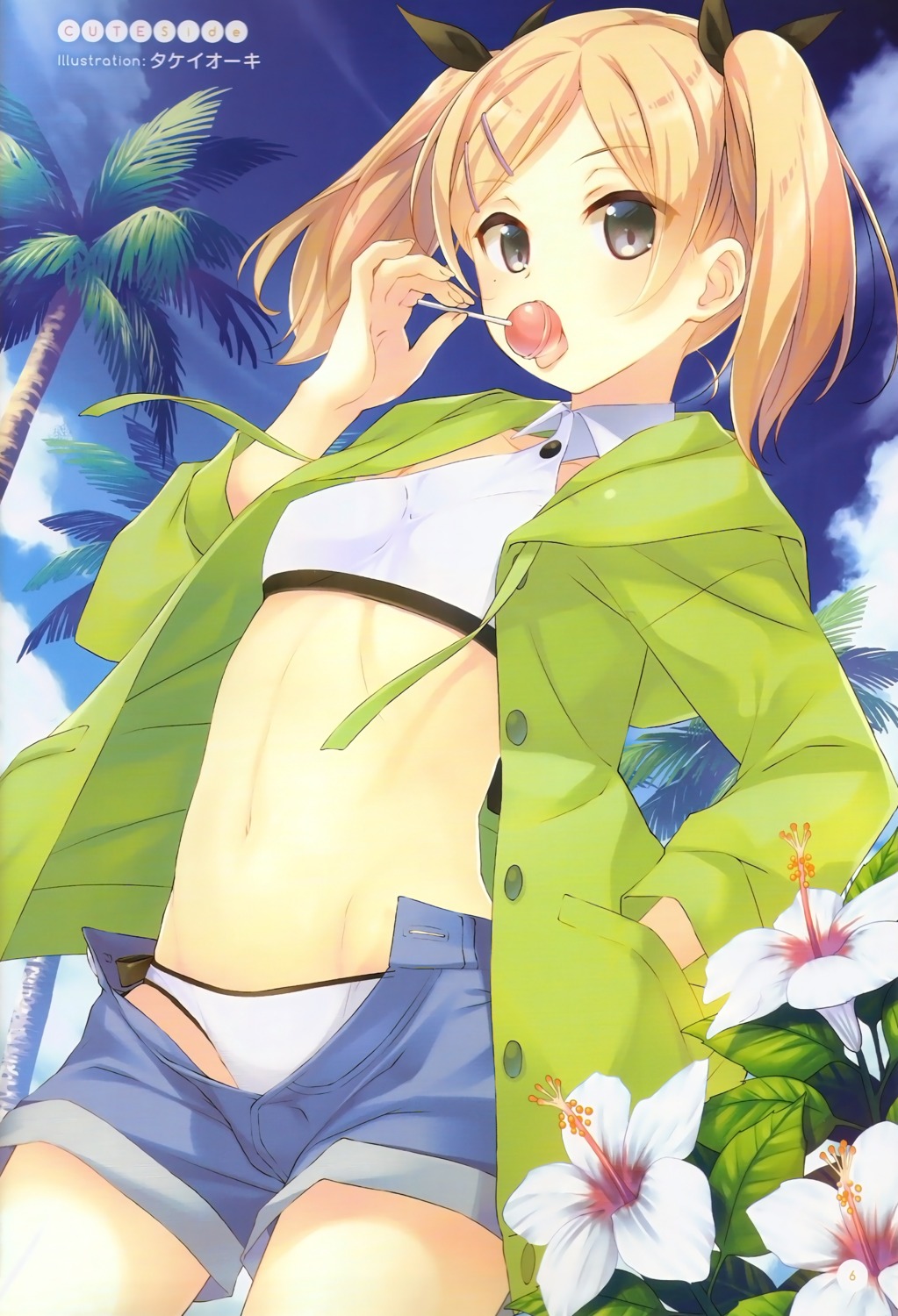 bikini open_shirt shirobako swimsuits takei_ooki yano_erika