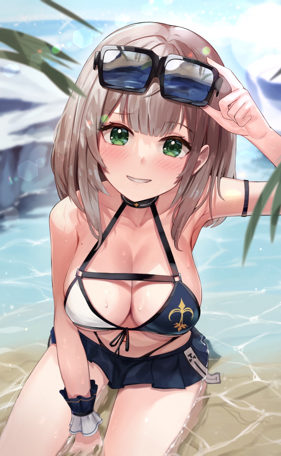 bikini hololive megane shirogane_noel swimsuits wet woogi_(duguddnr)