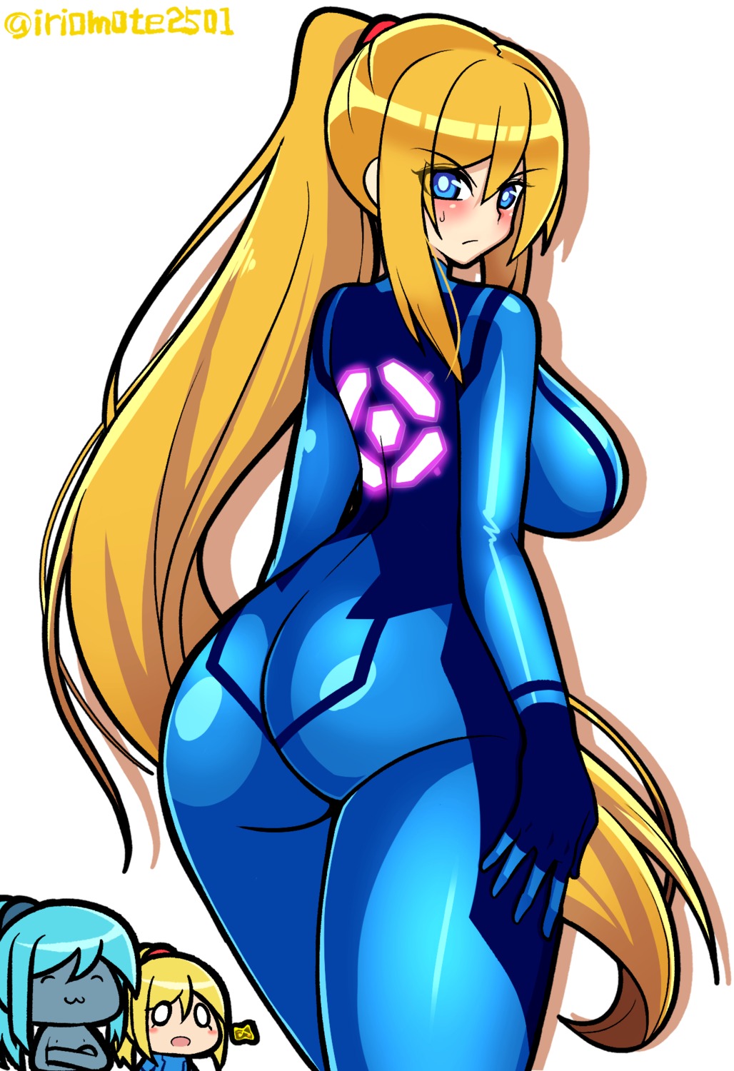 ass bodysuit chibi iriomote_umineko metroid samus_aran