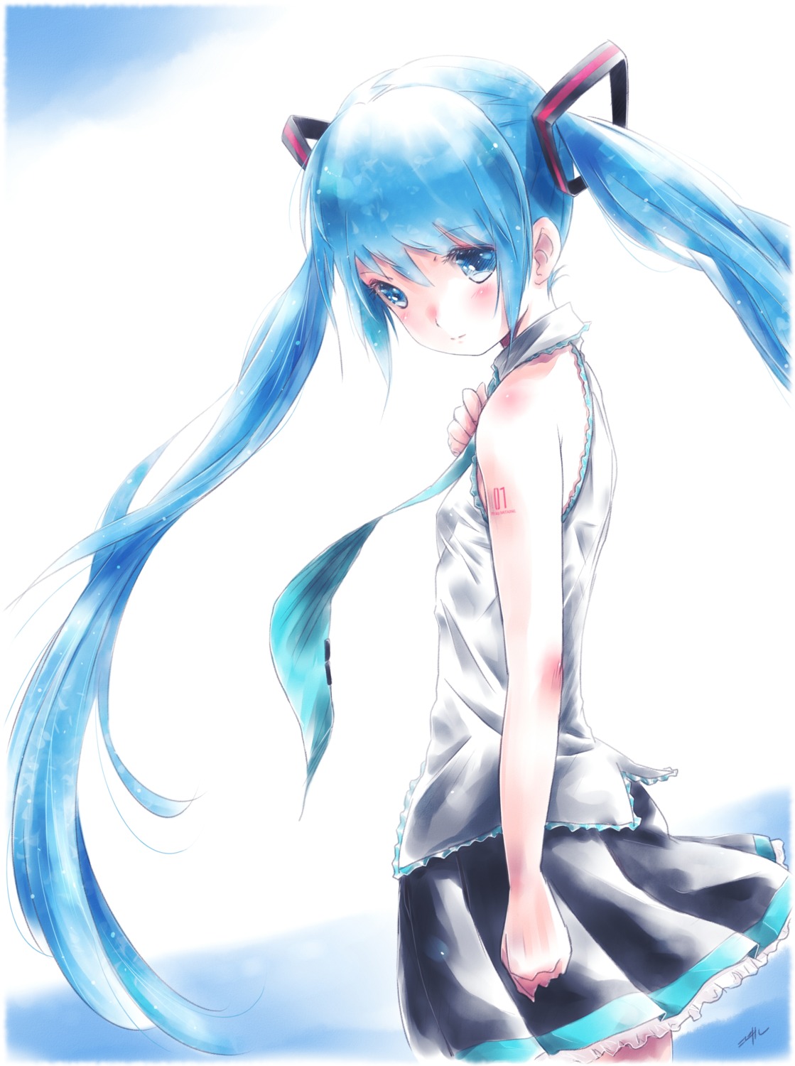 hatsune_miku headphones kowiru tattoo vocaloid