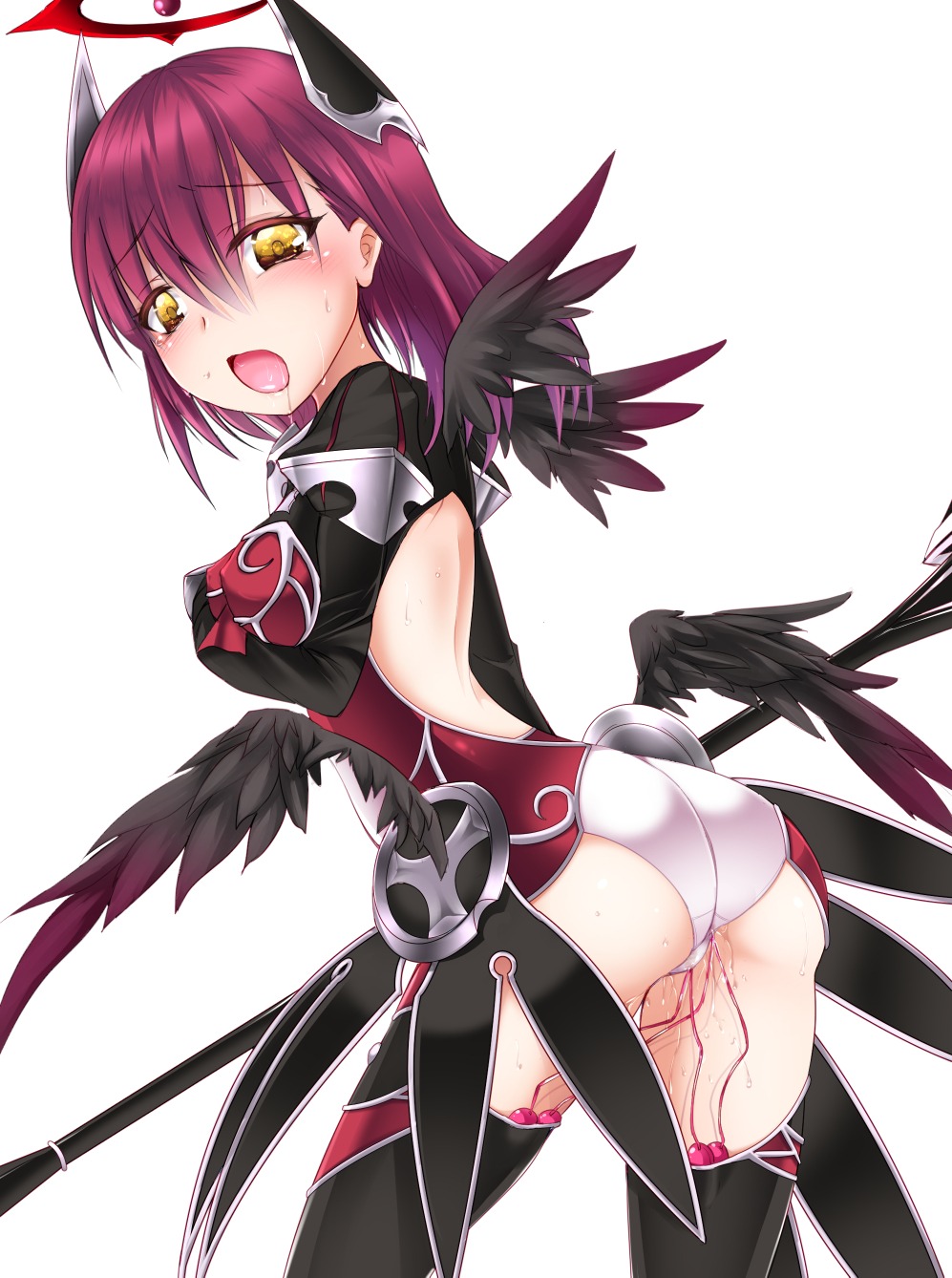 ass emil_chronicle_online pussy_juice shimo_(depthbomb) thighhighs vibrator wings