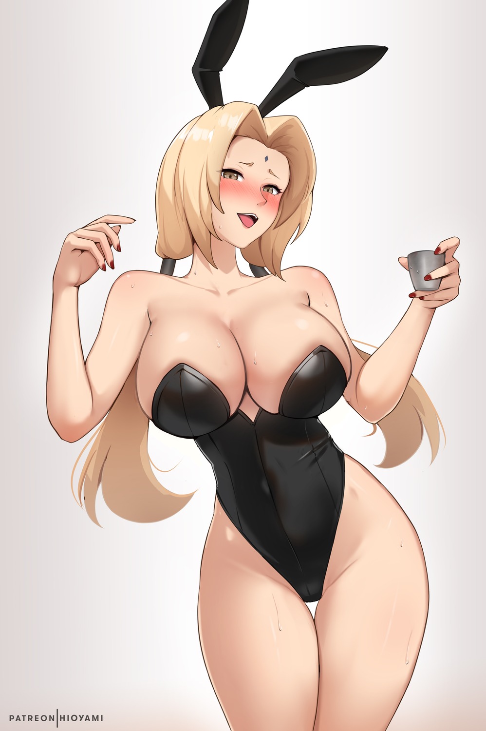 animal_ears bunny_ears bunny_girl hioyami naruto no_bra tsunade