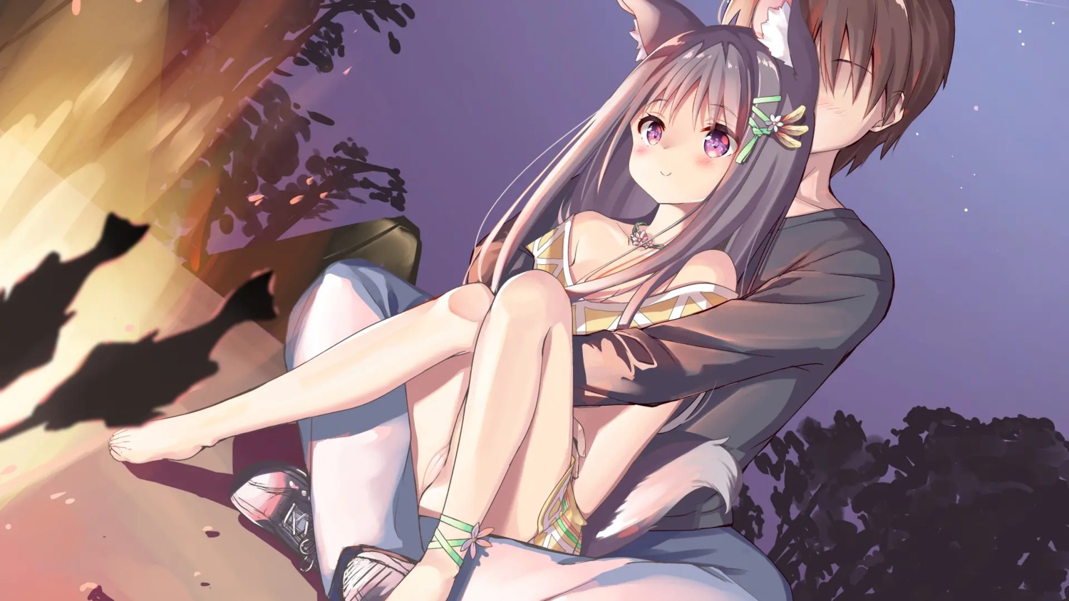 animal_ears kitsune loli nipples no_bra nopan pussy tail tenjou_ryuka uncensored wallpaper