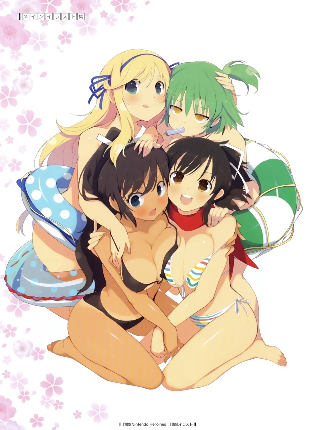 asuka_(senran_kagura) bikini cleavage feet hikage homura_(senran_kagura) katsuragi senran_kagura swimsuits tan_lines yaegashi_nan