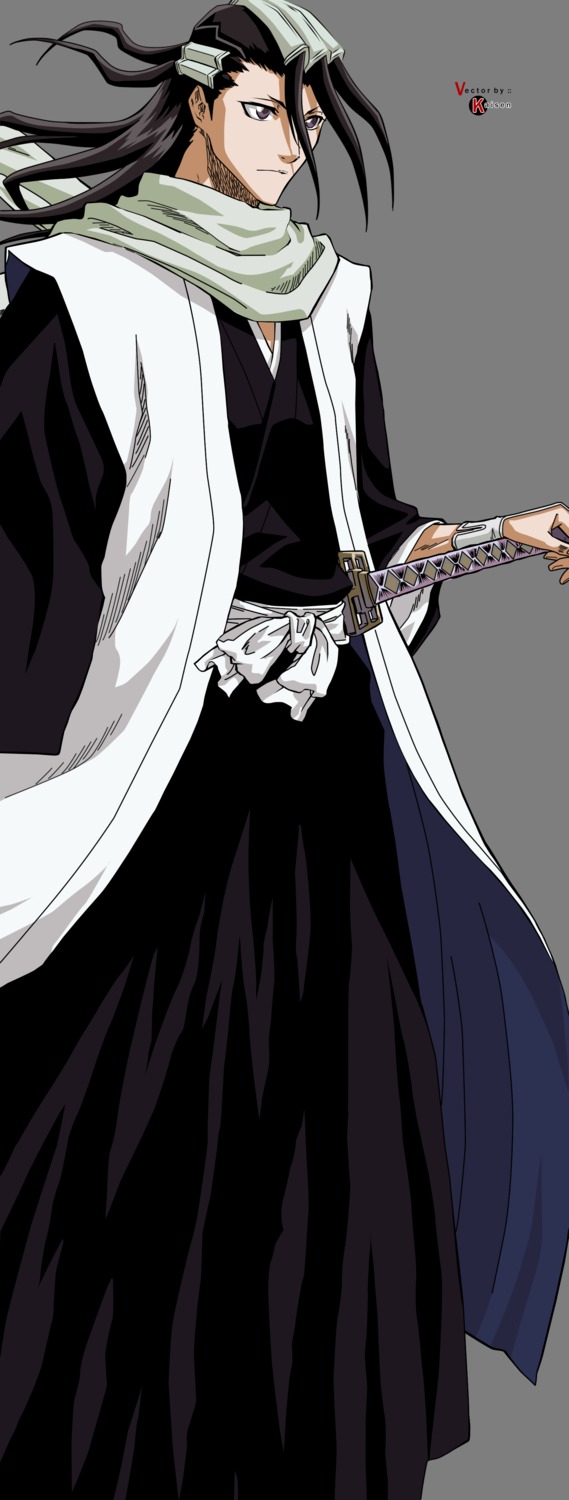 bleach kuchiki_byakuya male transparent_png vector_trace watermark