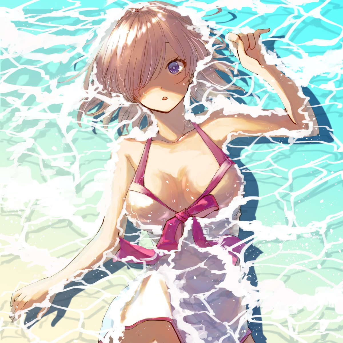 fate/grand_order isshoku_umeo mash_kyrielight swimsuits wet