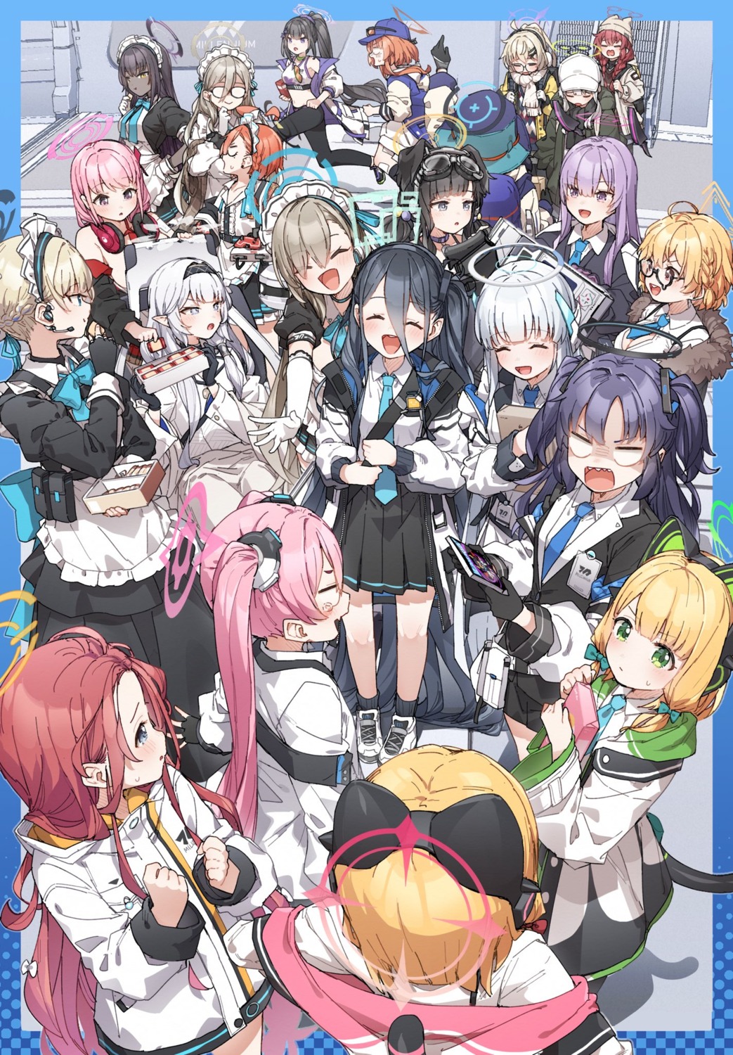 akeboshi_himari animal_ears asuma_toki blue_archive bra cleavage halo hanaoka_yuzu hayase_yuuka headphones ichinose_asuna inumimi izumimoto_eimi kagami_chihiro kakudate_karin konuri_maki kurosaki_koyuki kusaka_shi maid megane mikamo_neru murokasa_akane nekomimi nekozuka_hibiki nomasa_rei omagari_hare open_shirt otohana_sumire otose_kotama pointy_ears saiba_midori saiba_momoi seifuku shiraishi_utaha tail tendou_arisu toyomi_kotori ushio_noa