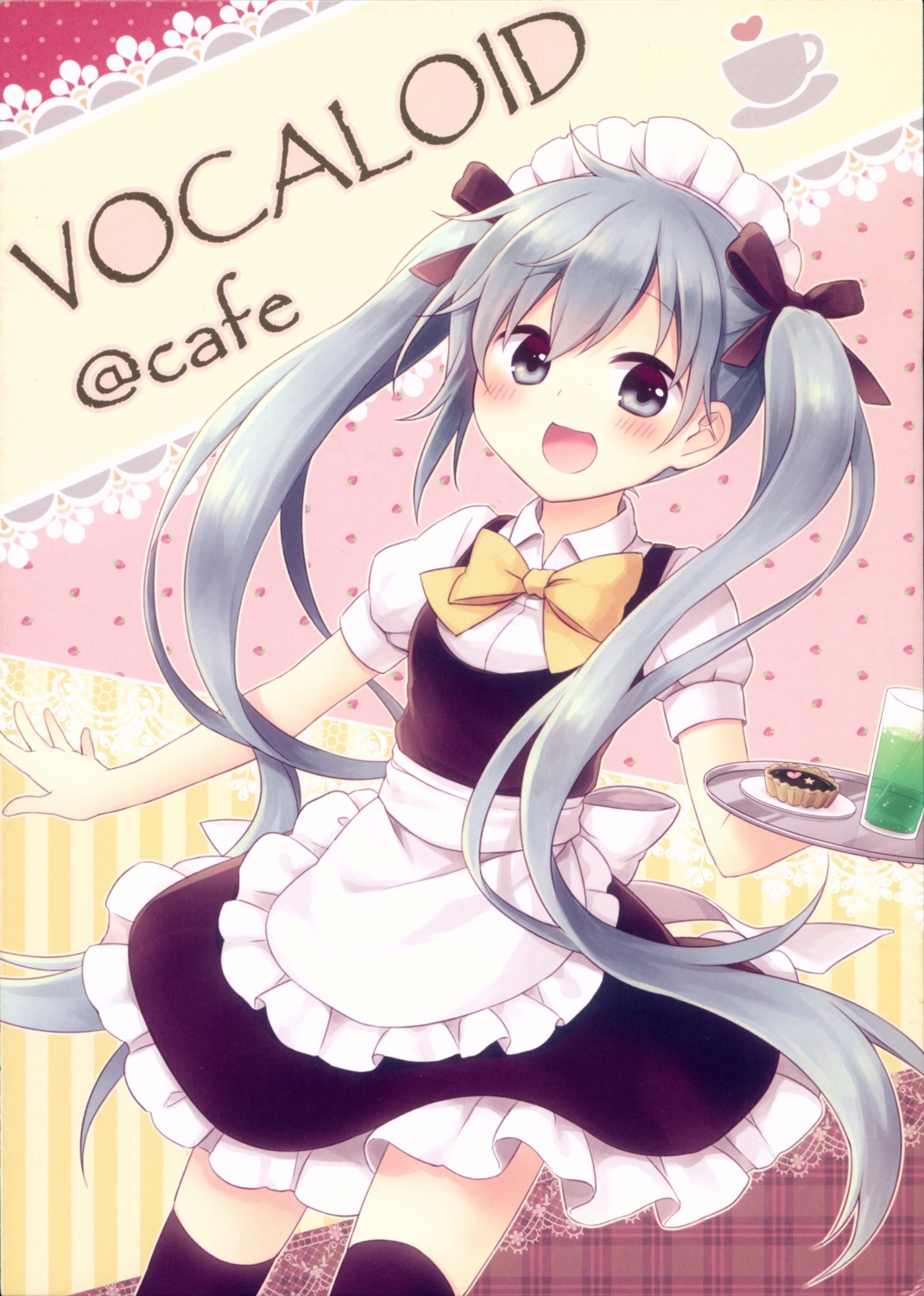 amene_kurumi hatsune_miku maid possible_duplicate thighhighs vocaloid waitress