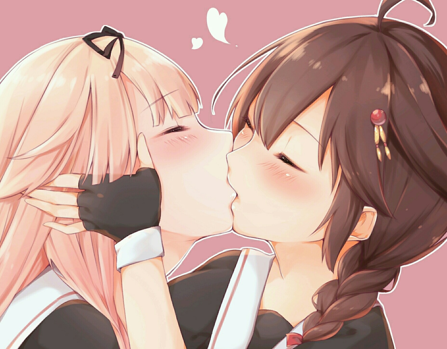 azuki_(azuki-taste) kantai_collection seifuku shigure_(kancolle) yuri yuudachi_(kancolle)