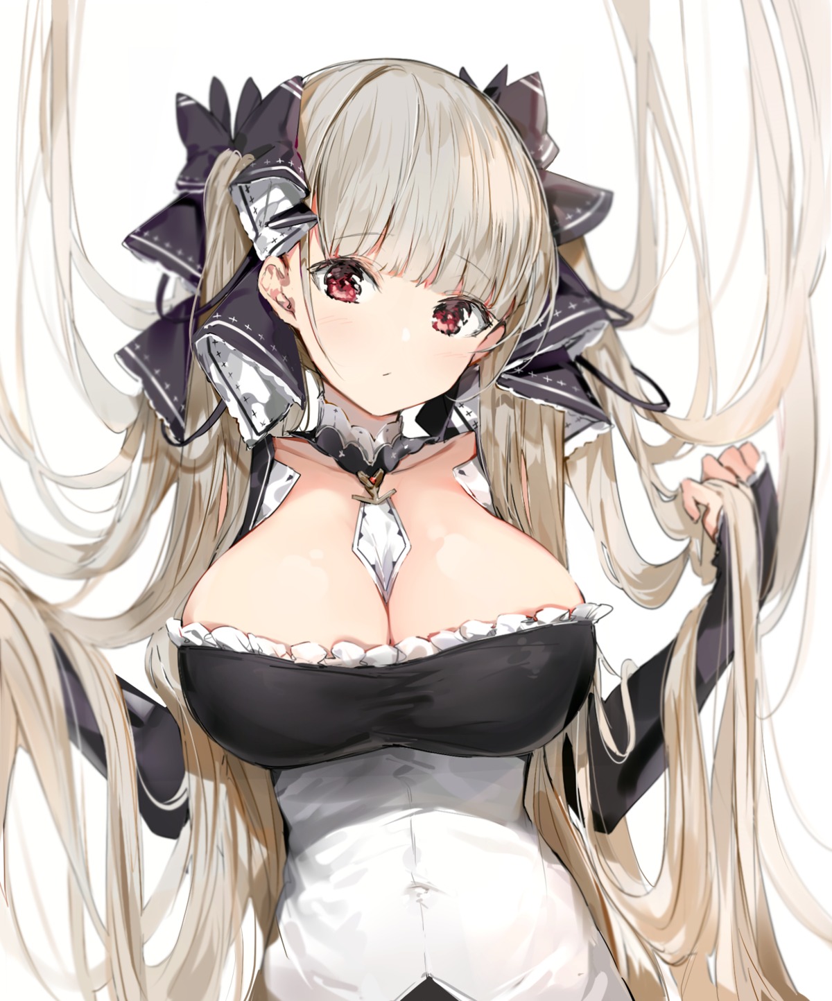 azur_lane cleavage dress formidable_(azur_lane) gothic_lolita lolita_fashion silver_(chenwen)