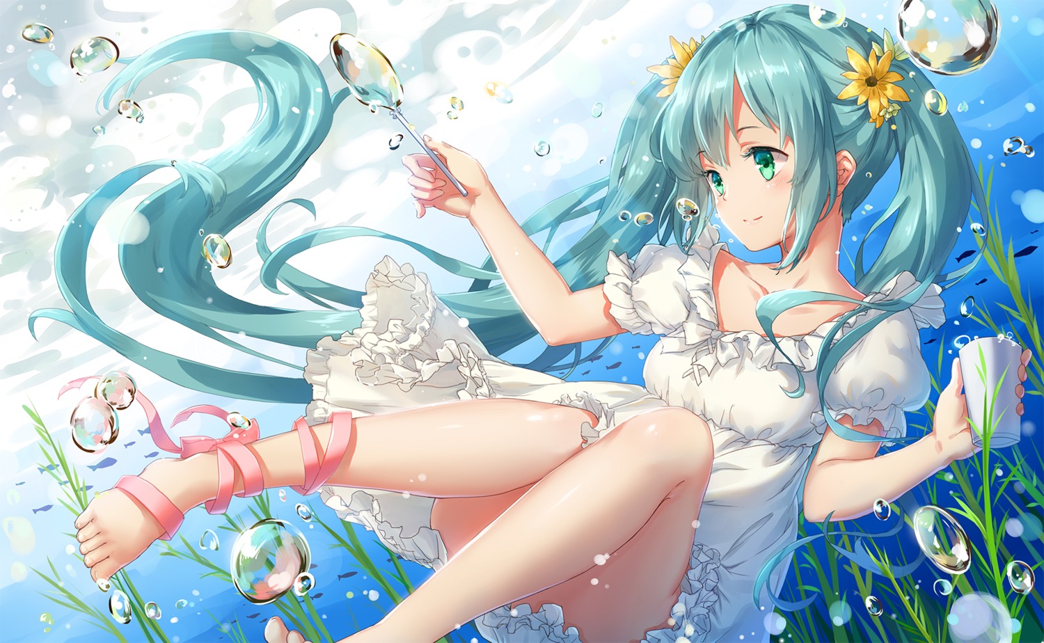 dress feet hatsune_miku vocaloid yezhi_na