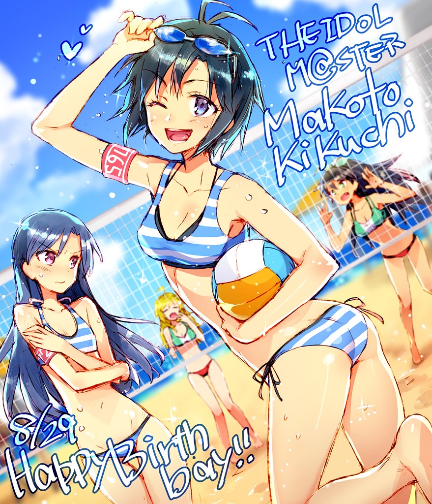 bikini ganaha_hibiki hoshii_miki kikuchi_makoto kisaragi_chihaya otsumami swimsuits the_idolm@ster