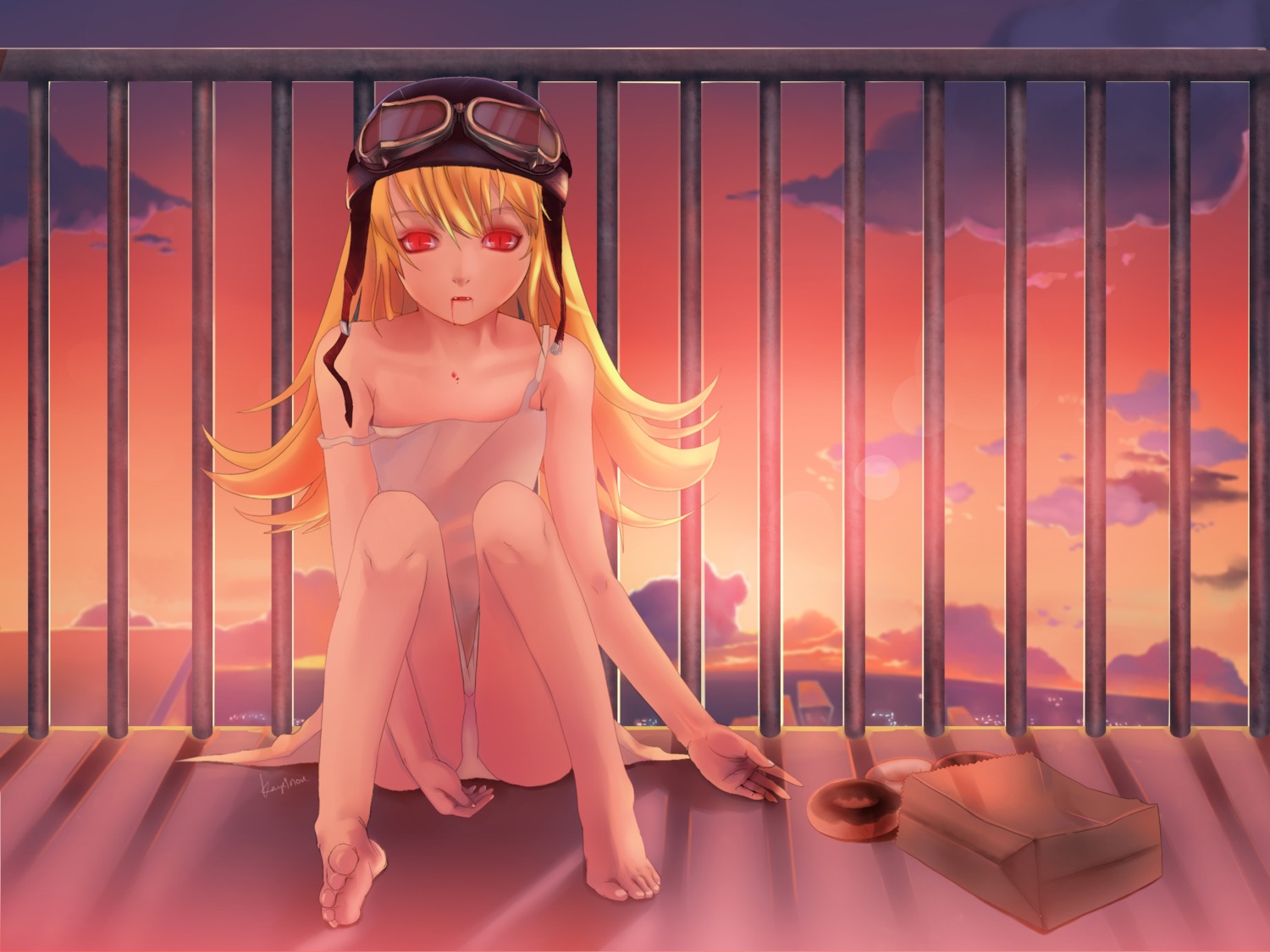 bakemonogatari feet kayei_nou loli monogatari_(series) oshino_shinobu pantsu