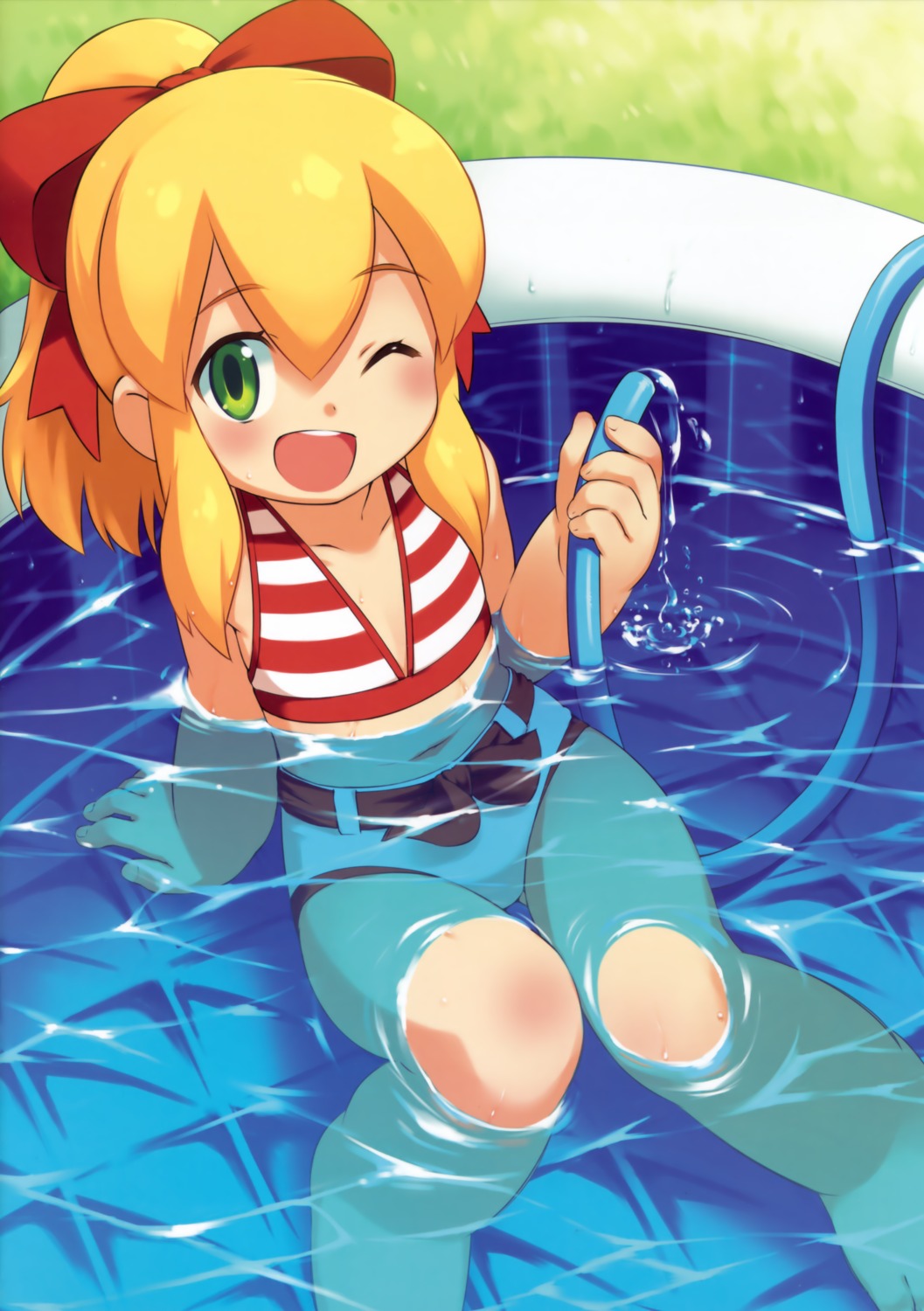 bikini inou_shin rockman roll swimsuits wet