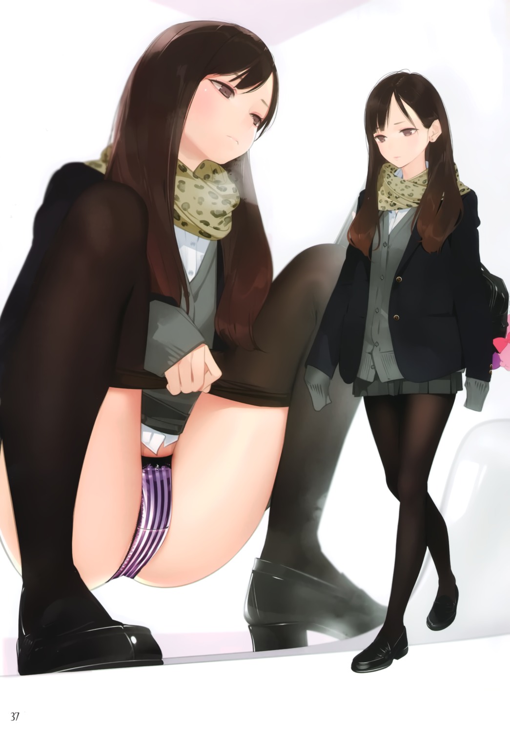 ama_mitsuki pantsu pantyhose seifuku skirt_lift