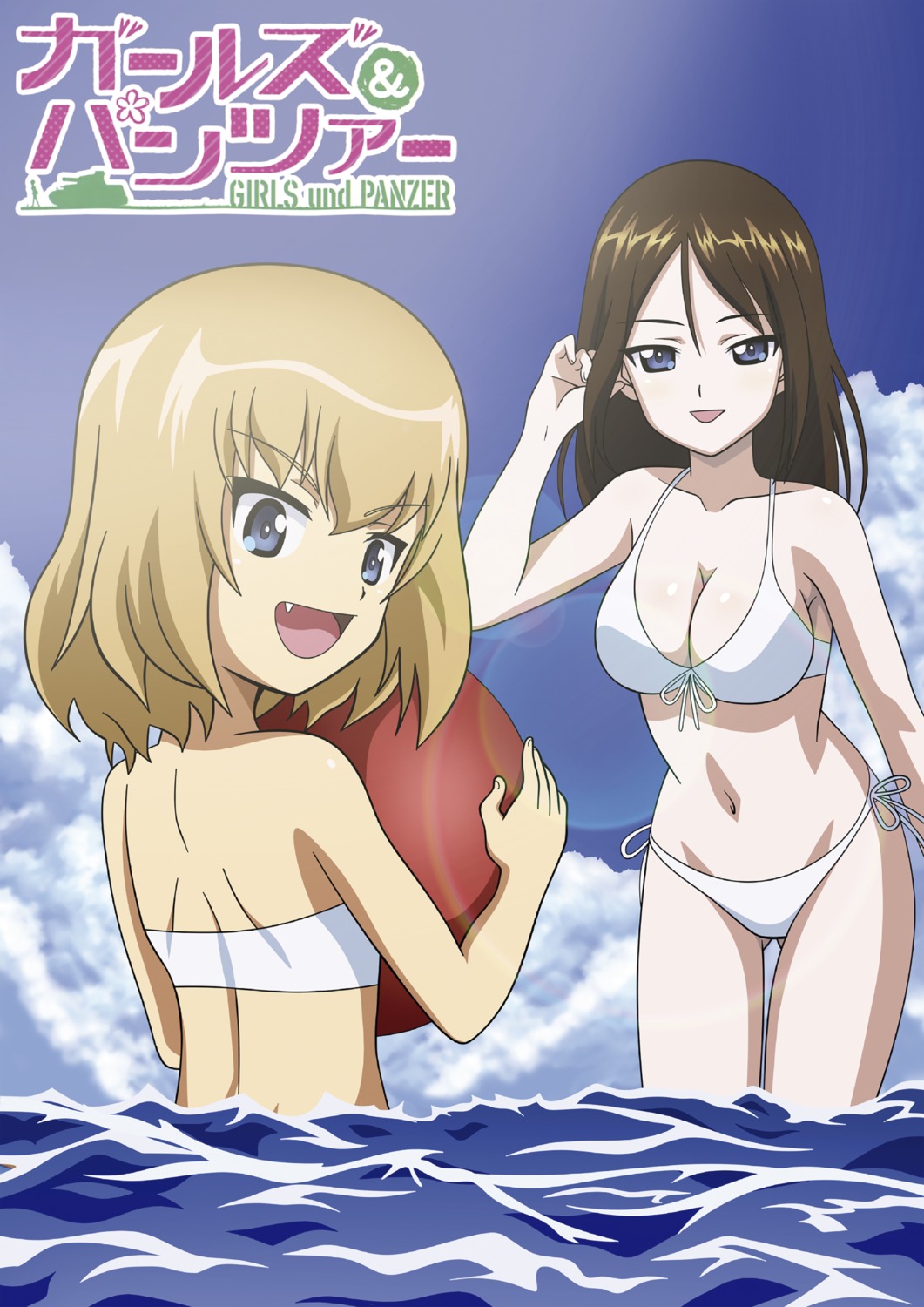 bikini cleavage girls_und_panzer katyusha nonna swimsuits tagme wet