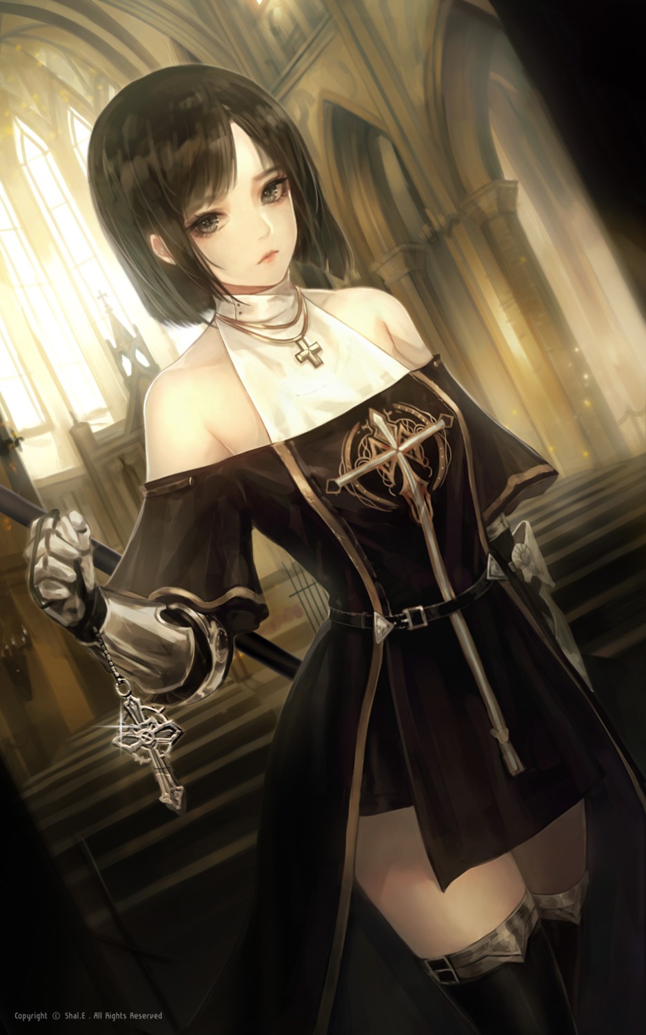 armor dungeon_fighter nun shale thighhighs