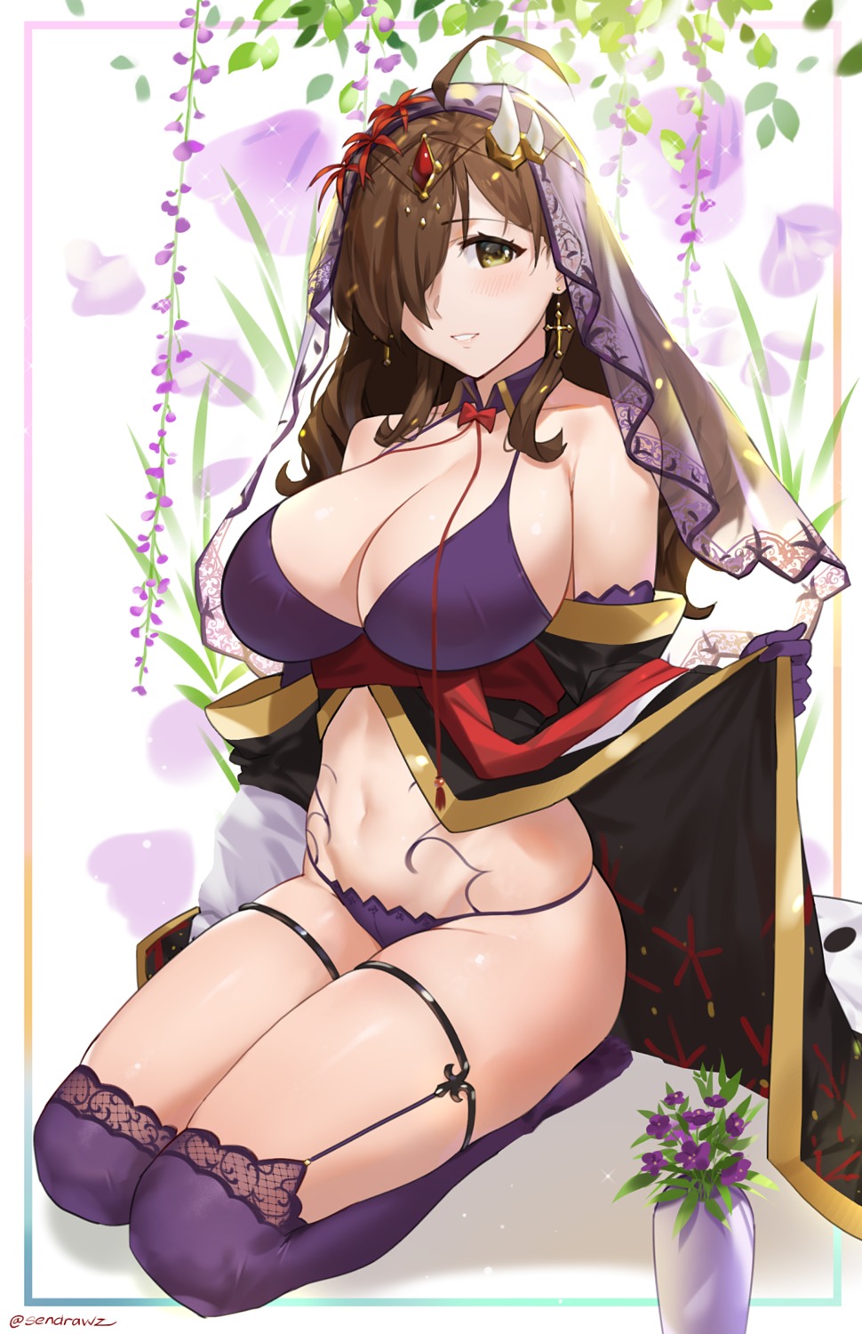 cleavage kono_subarashii_sekai_ni_shukufuku_wo! pantsu sendrawz skirt_lift stockings thighhighs wiz