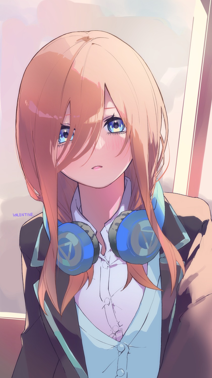 5-toubun_no_hanayome headphones nakano_miku seifuku sweater tagme