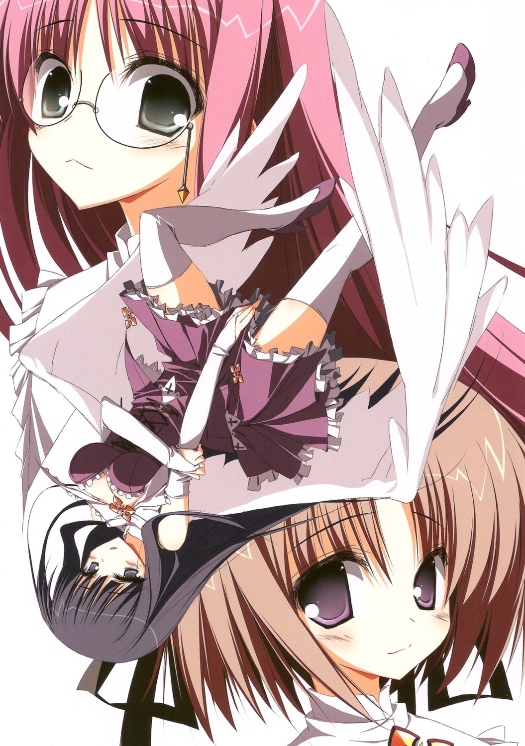 dress jpeg_artifacts megane mizuo_ayumi scanning_dust subarashiki_hibi suzuri takashima_zakuro tennenseki thighhighs tsukikawa_usami