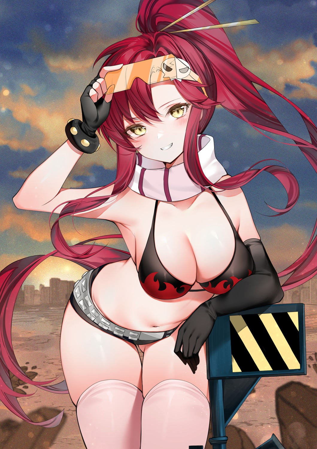 bikini megane swimsuits tengen_toppa_gurren_lagann thighhighs yoko yukineko1018