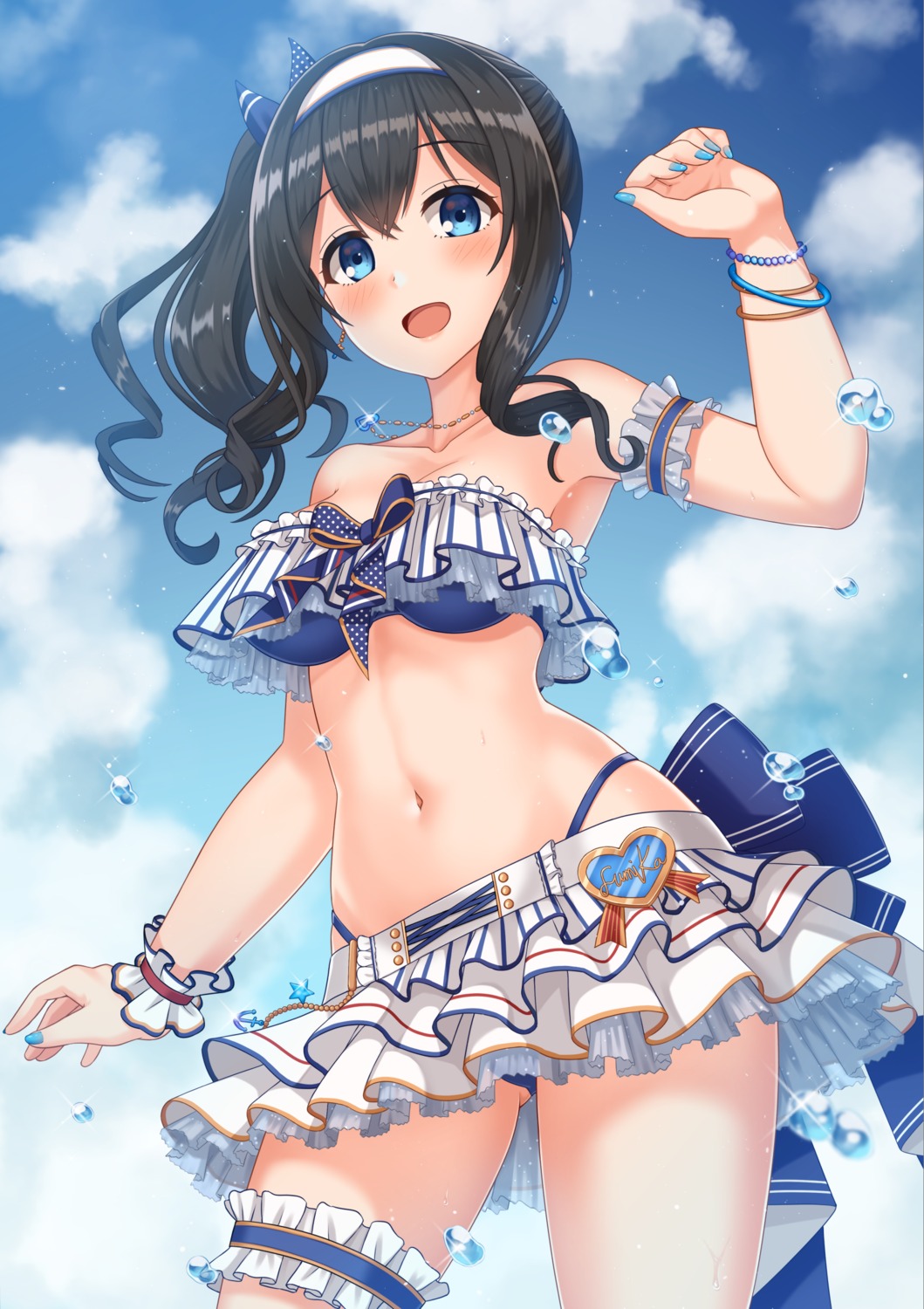 bikini cleavage garter kurisu-kun sagisawa_fumika swimsuits the_idolm@ster the_idolm@ster_cinderella_girls