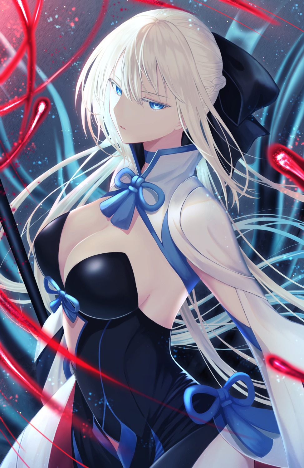 dress fate/grand_order morgan_le_fay_(fate) no_bra tobi_(pixiv41237754)