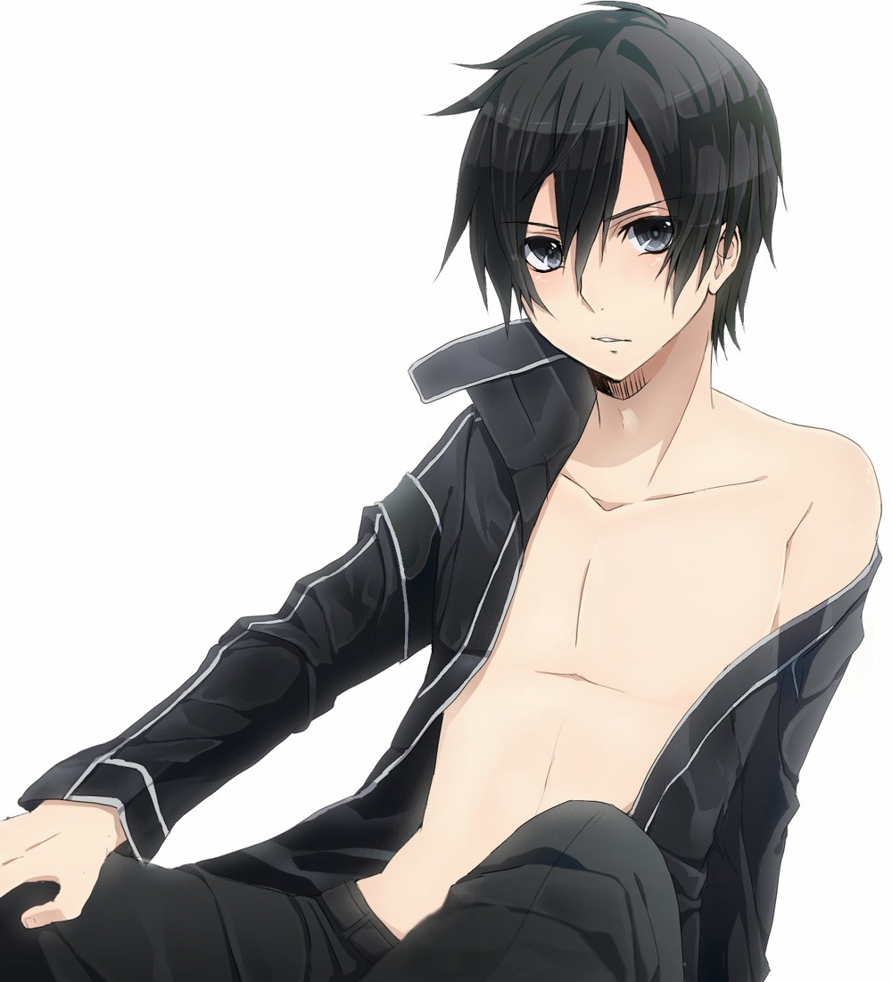 kirinin kirito male open_shirt sword_art_online