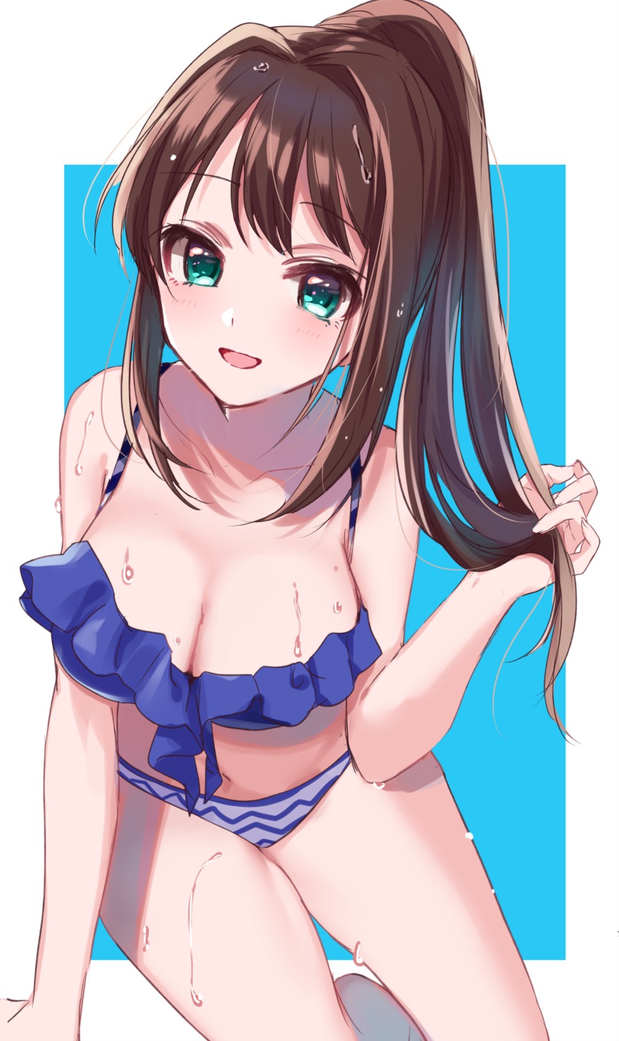 bikini cleavage misumi shibuya_rin swimsuits the_idolm@ster the_idolm@ster_cinderella_girls wet