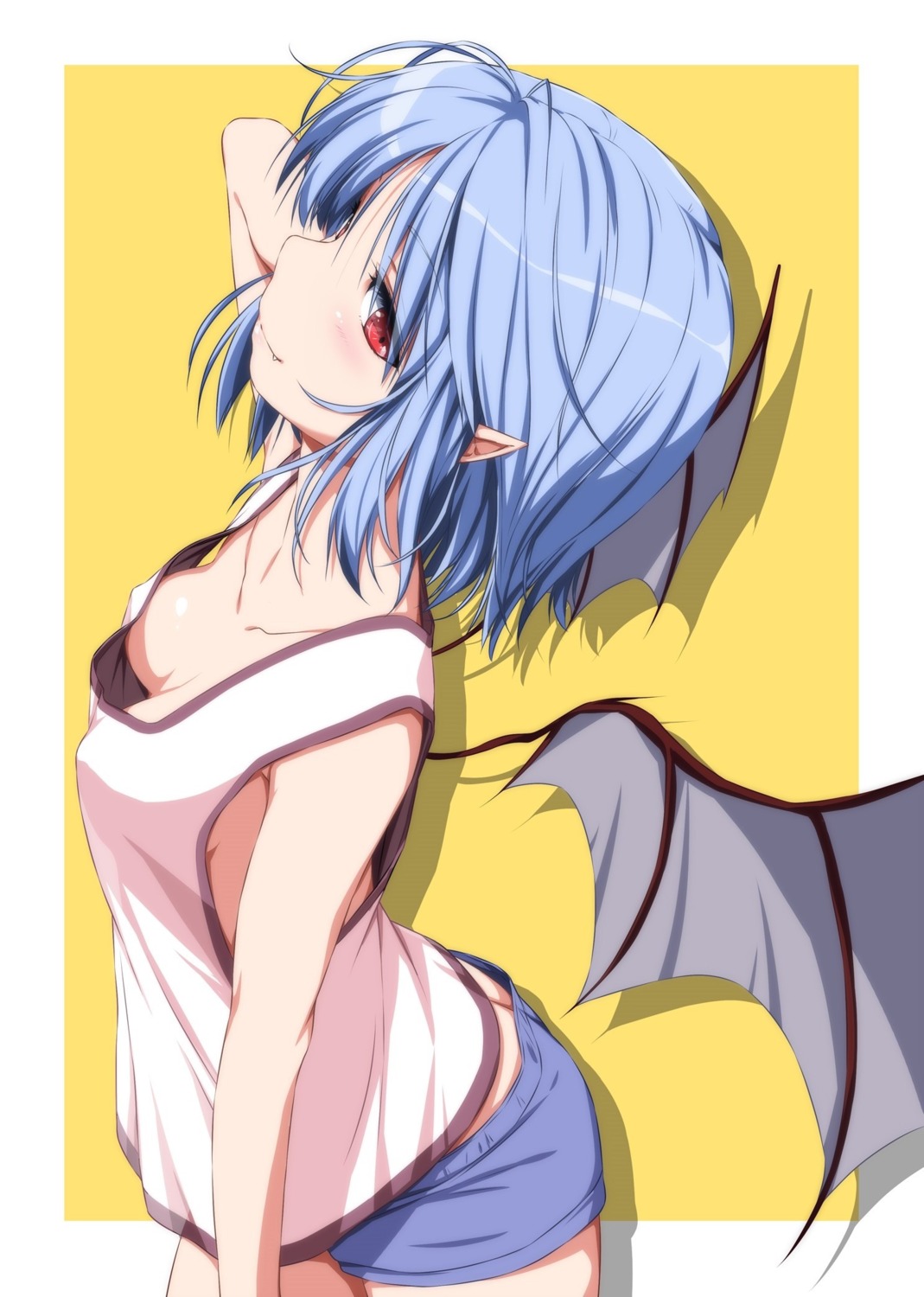 erect_nipples no_bra nori_tamago pointy_ears remilia_scarlet touhou wings