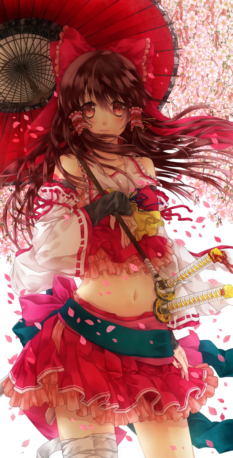 hakurei_reimu kujaku_renka sword touhou