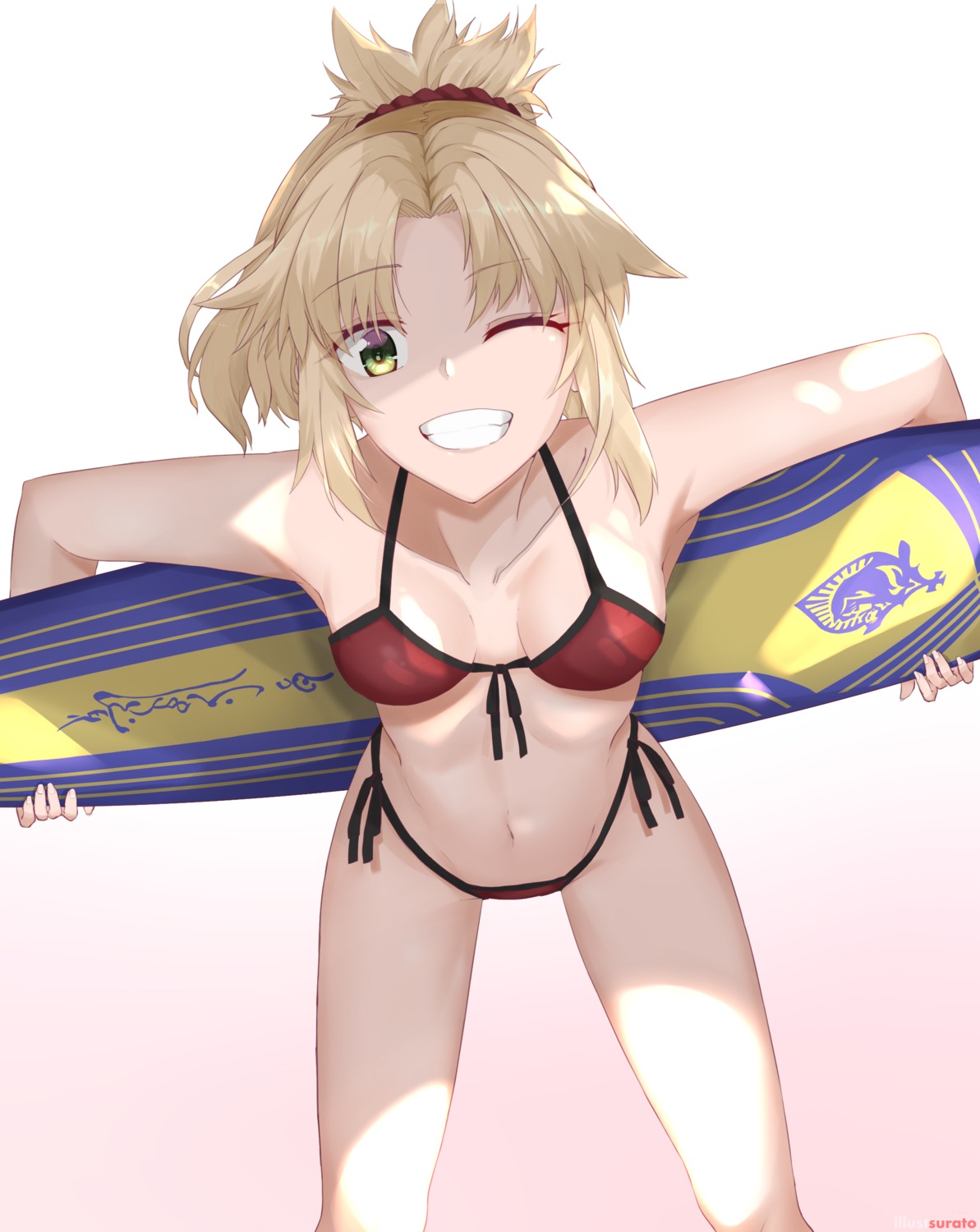 bikini cleavage fate/apocrypha fate/grand_order fate/stay_night mordred_(fate) surato swimsuits