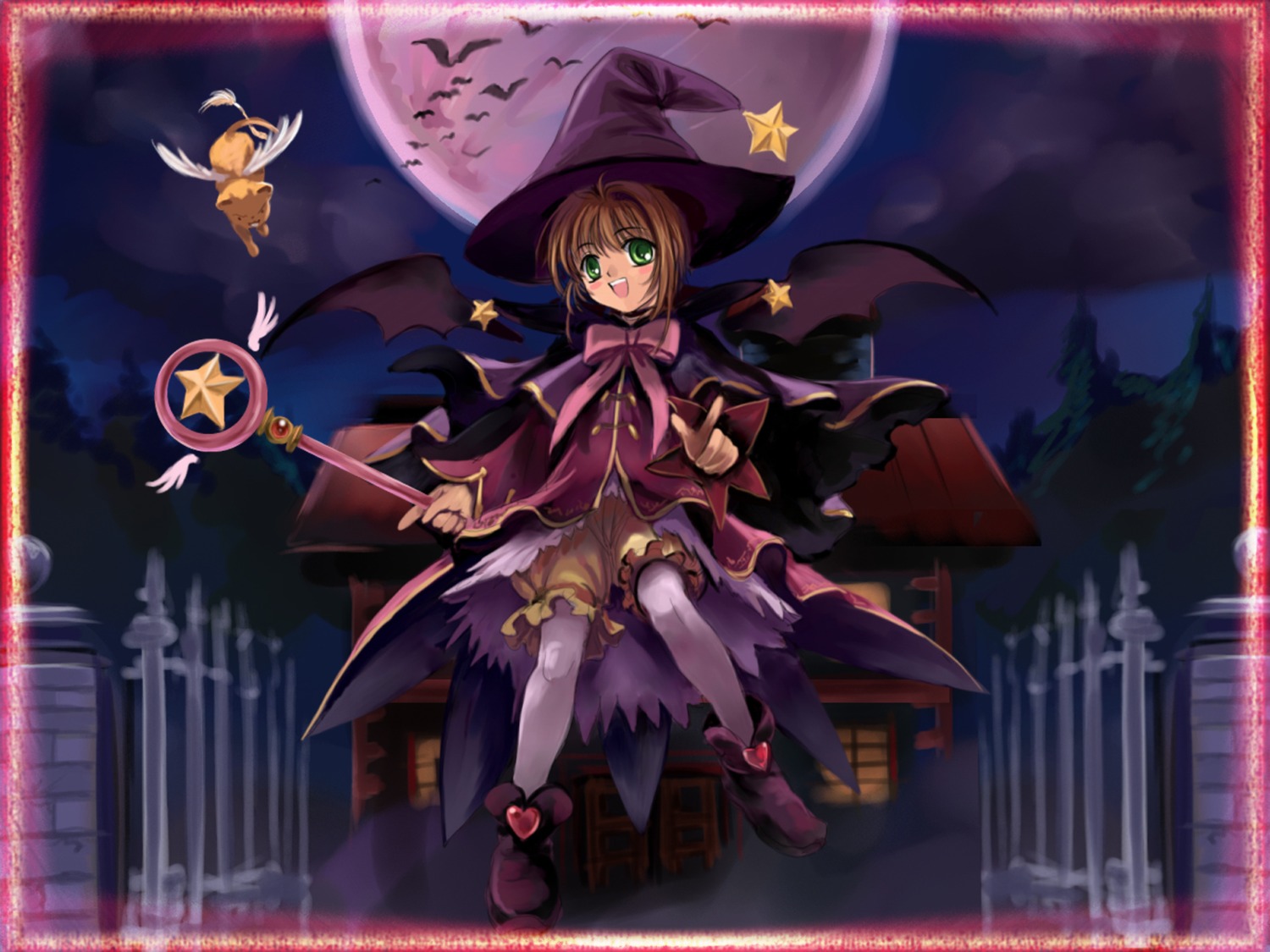 bloomers card_captor_sakura kerberos kinomoto_sakura moonknives wallpaper witch