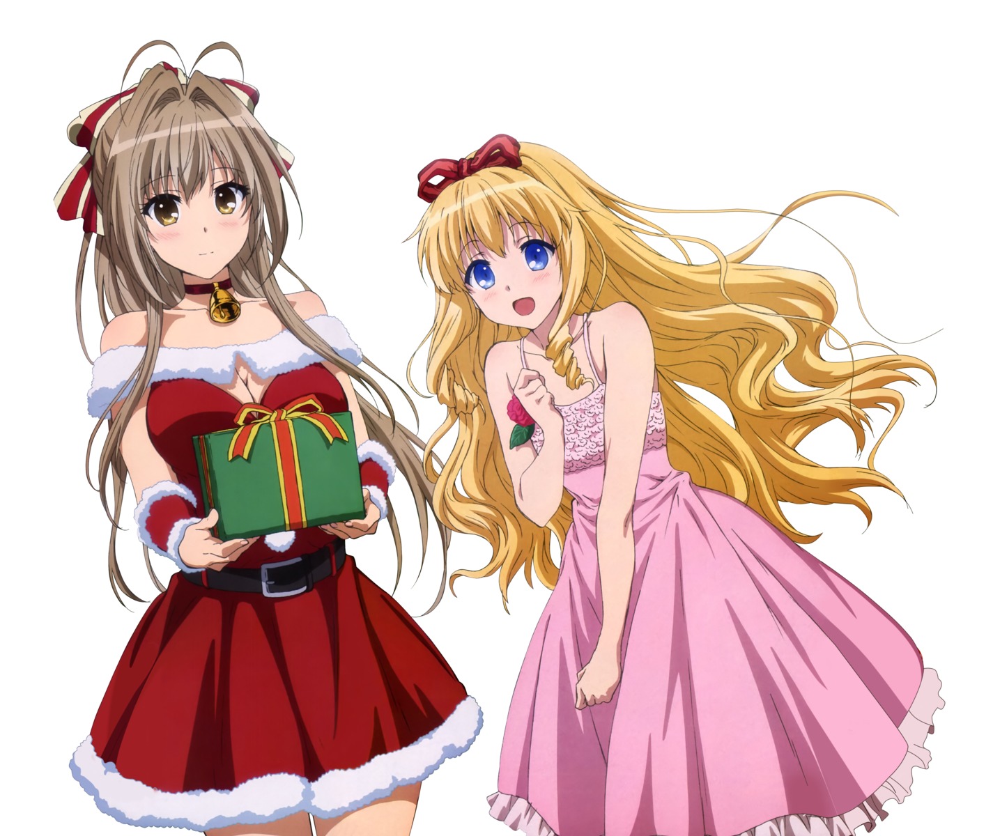 amagi_brilliant_park christmas cleavage dress latifah_fleuranza sento_isuzu