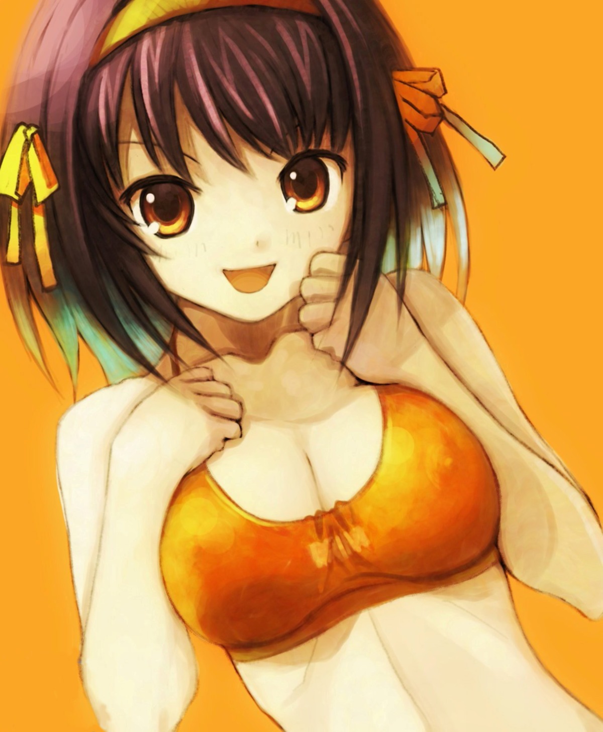 bikini cleavage erect_nipples suzumiya_haruhi suzumiya_haruhi_no_yuuutsu swimsuits yuuji