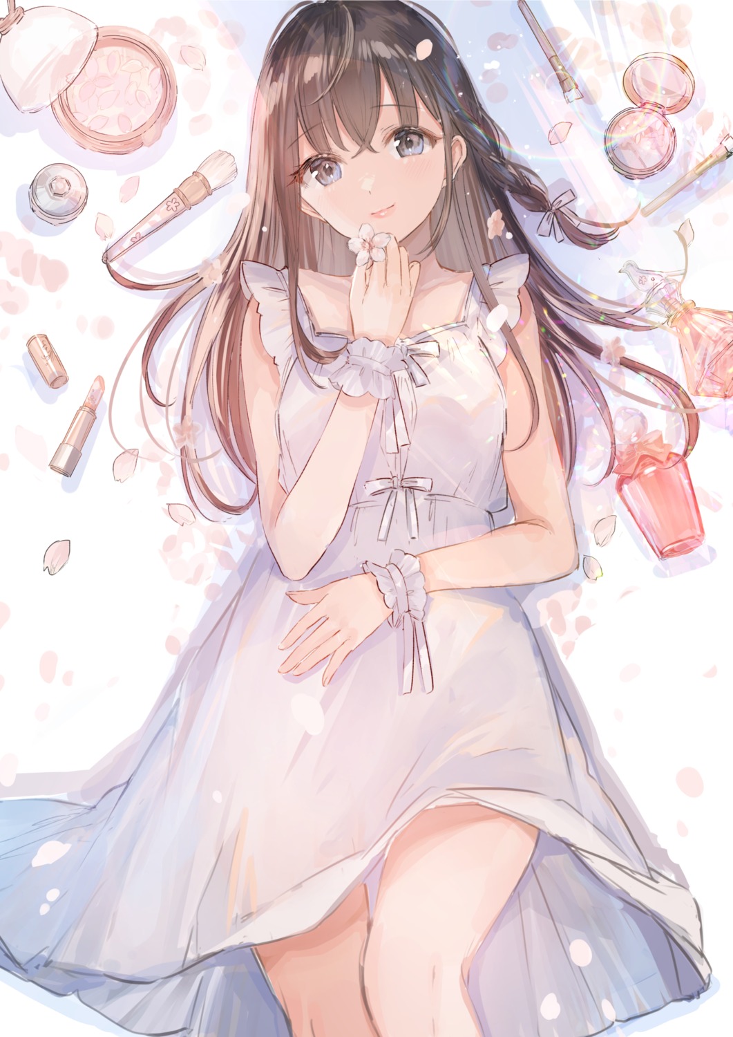 dress mochitsuki_usa see_through skirt_lift summer_dress