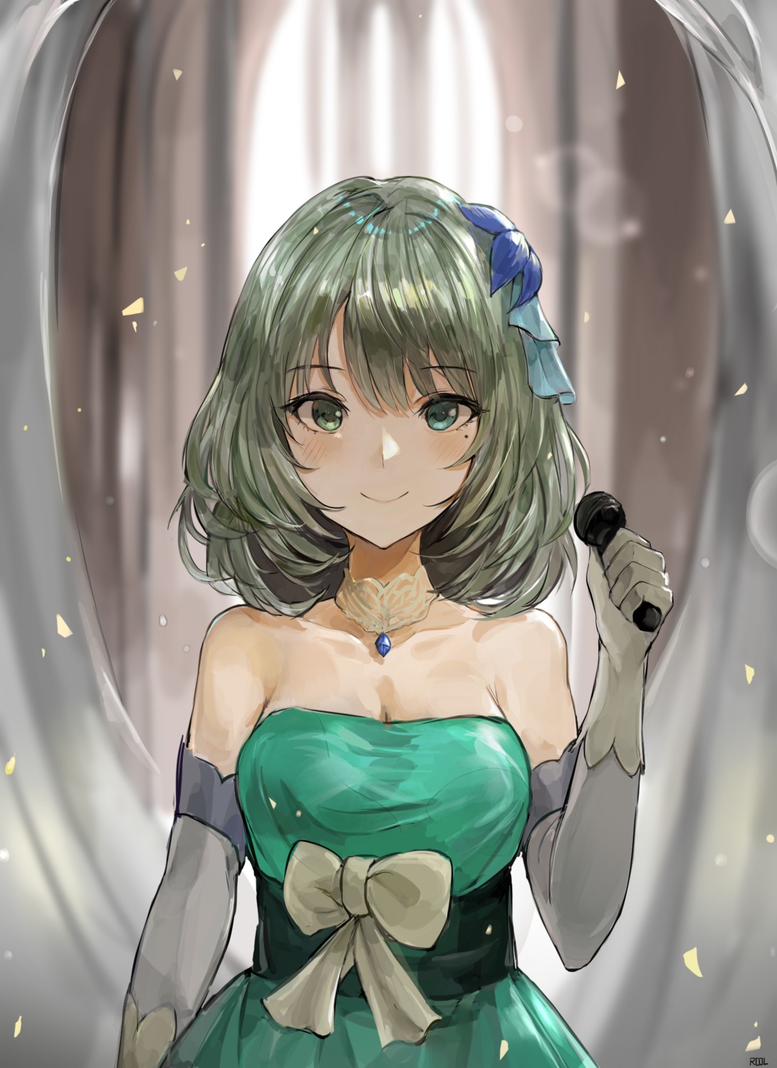 chan1moon cleavage dress heterochromia takagaki_kaede the_idolm@ster the_idolm@ster_cinderella_girls