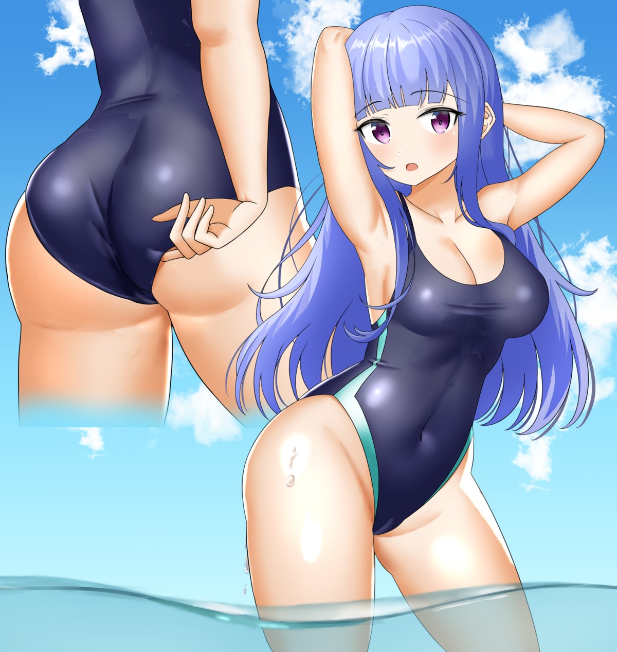 ass cameltoe furude_rika higurashi_no_naku_koro_ni swimsuits tagme wet