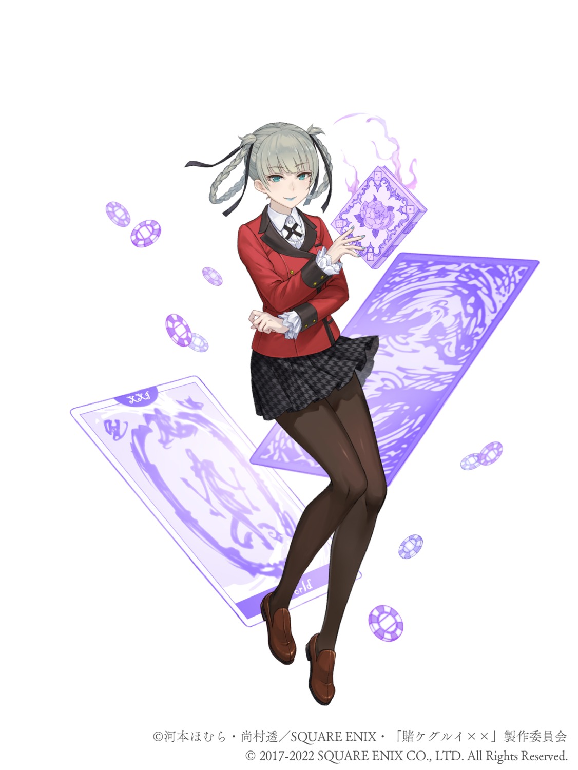 kakegurui momobami_kirari_(kakegurui) pantyhose seifuku skirt_lift tagme