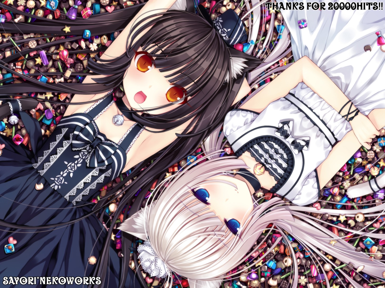 animal_ears chocola gothic_lolita lolita_fashion nekomimi sayori vanilla wallpaper