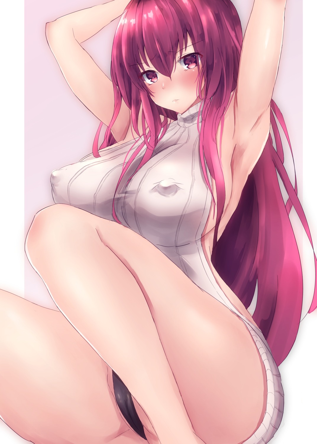 cameltoe erect_nipples fate/grand_order no_bra pantsu scathach_(fate/grand_order) sweater yuuki_shuri