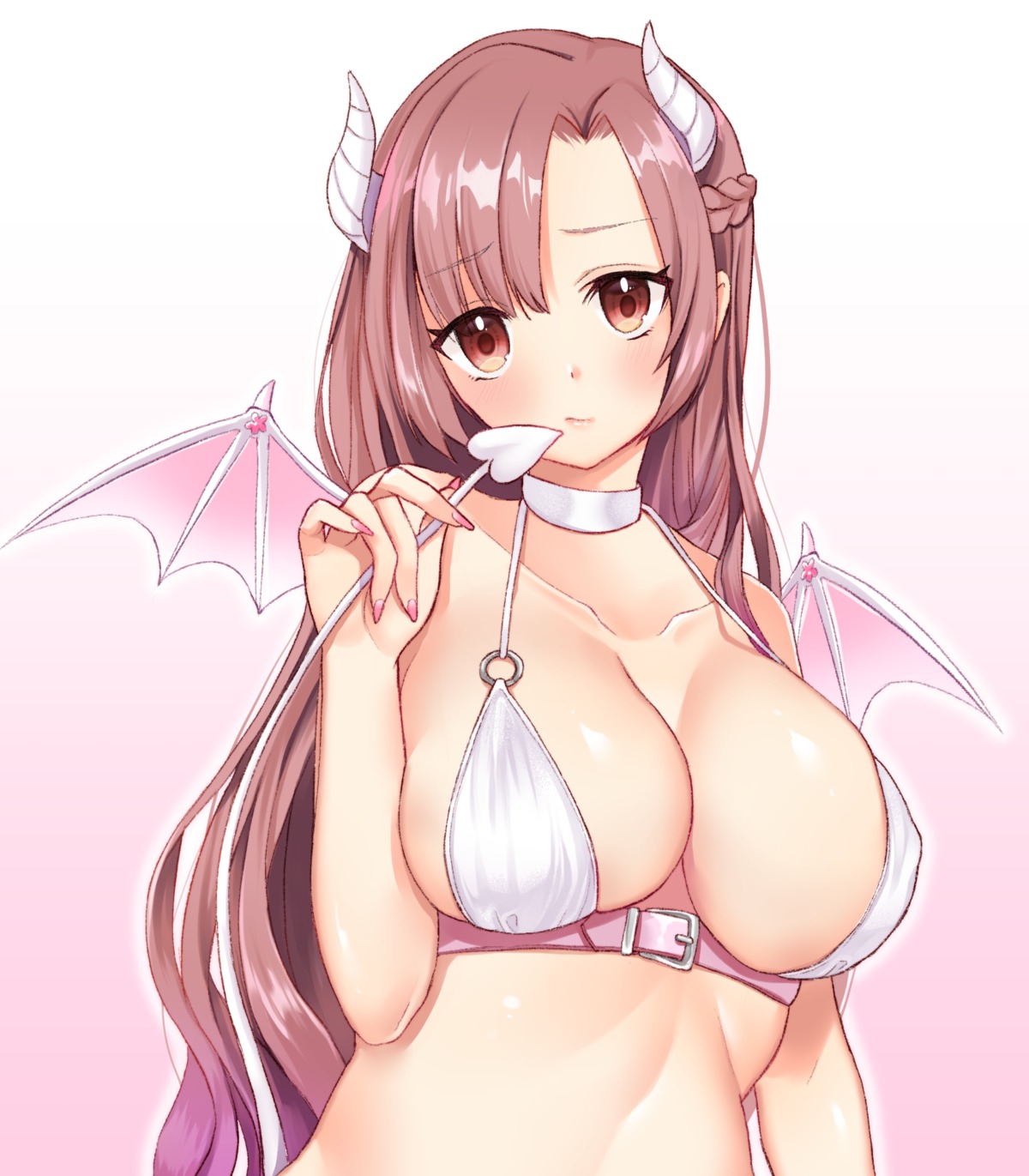 anezaki_yukimi bikini_top horns nekomiya_noru_(yuduki710) swimsuits wings yukimi_onee-chan_channel