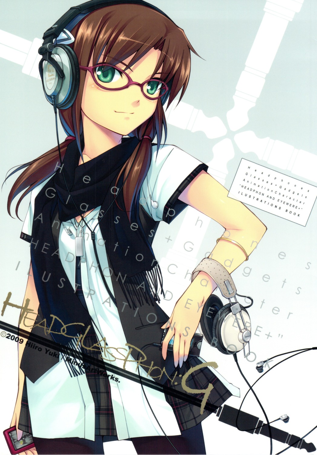 headphones hiiro_yuki makinami_mari_illustrious megane minus_art_works neon_genesis_evangelion pantyhose