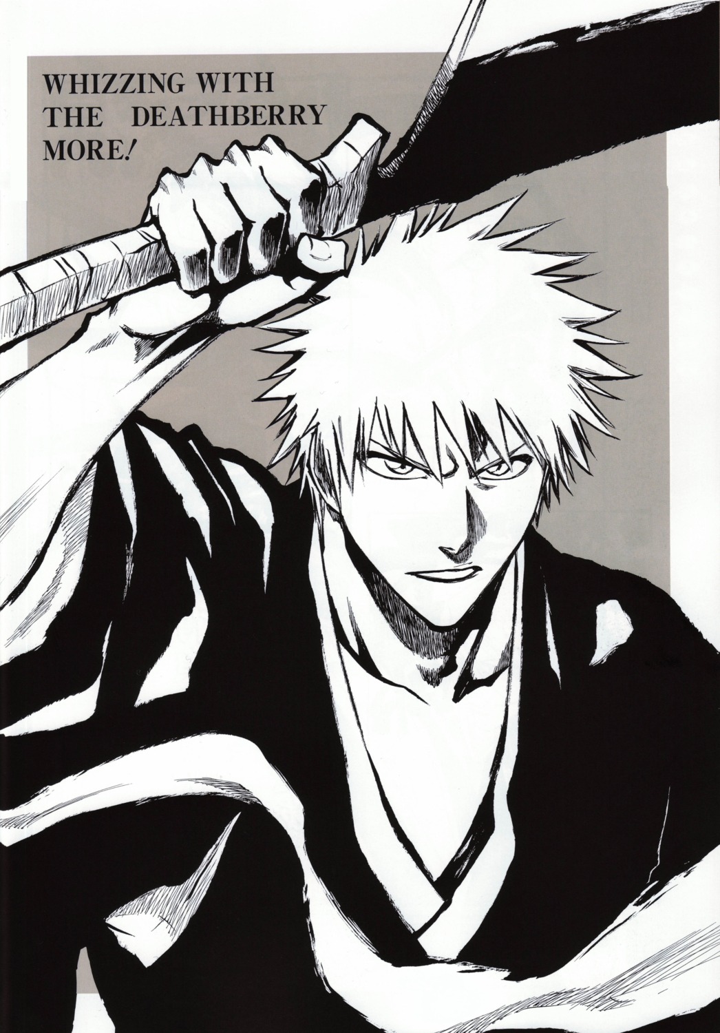 bleach kubo_tite kurosaki_ichigo male monochrome screening